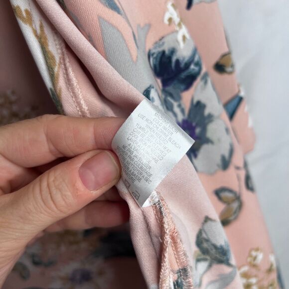 Coldwater Creek Floral Print Open Front Kimono Cardigan Pink Size PL Cottage - Picture 9 of 10